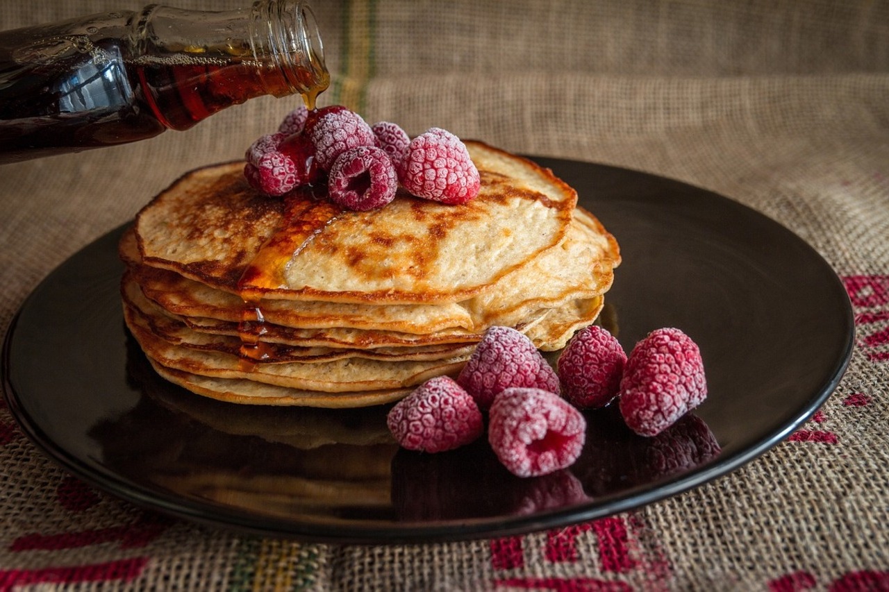 diététique nutrition pancakes framboises<br />
